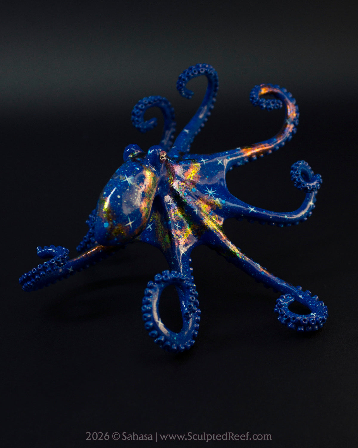 ANDROMEDA - 120 x 125 x 80mm - OOAK Nebula Octopus Sculpture