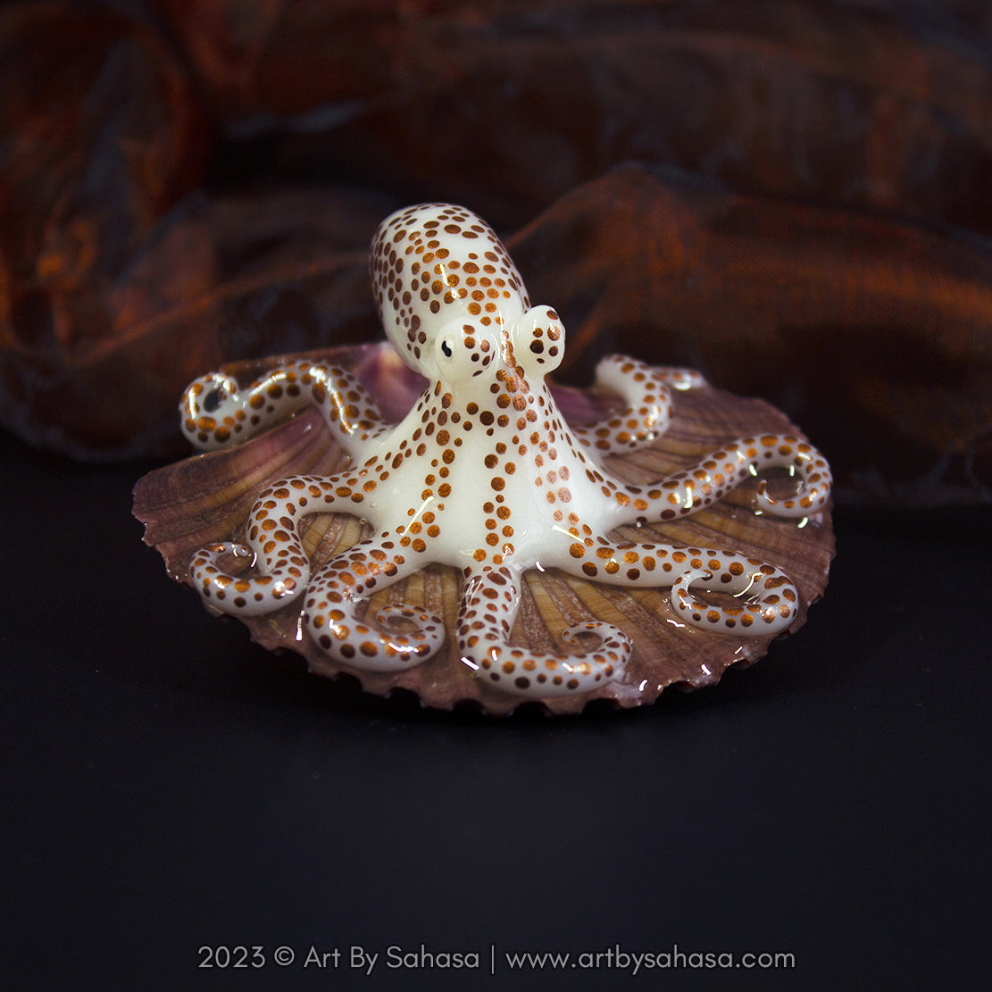 HELENA - Shelltopus - OOAK Baby Giant Pacific Octopus Sculpture