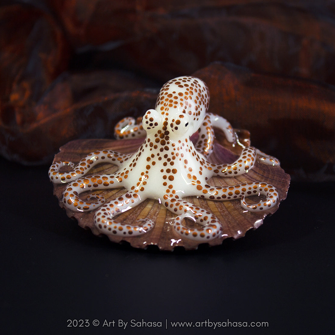 HELENA - Shelltopus - OOAK Baby Giant Pacific Octopus Sculpture