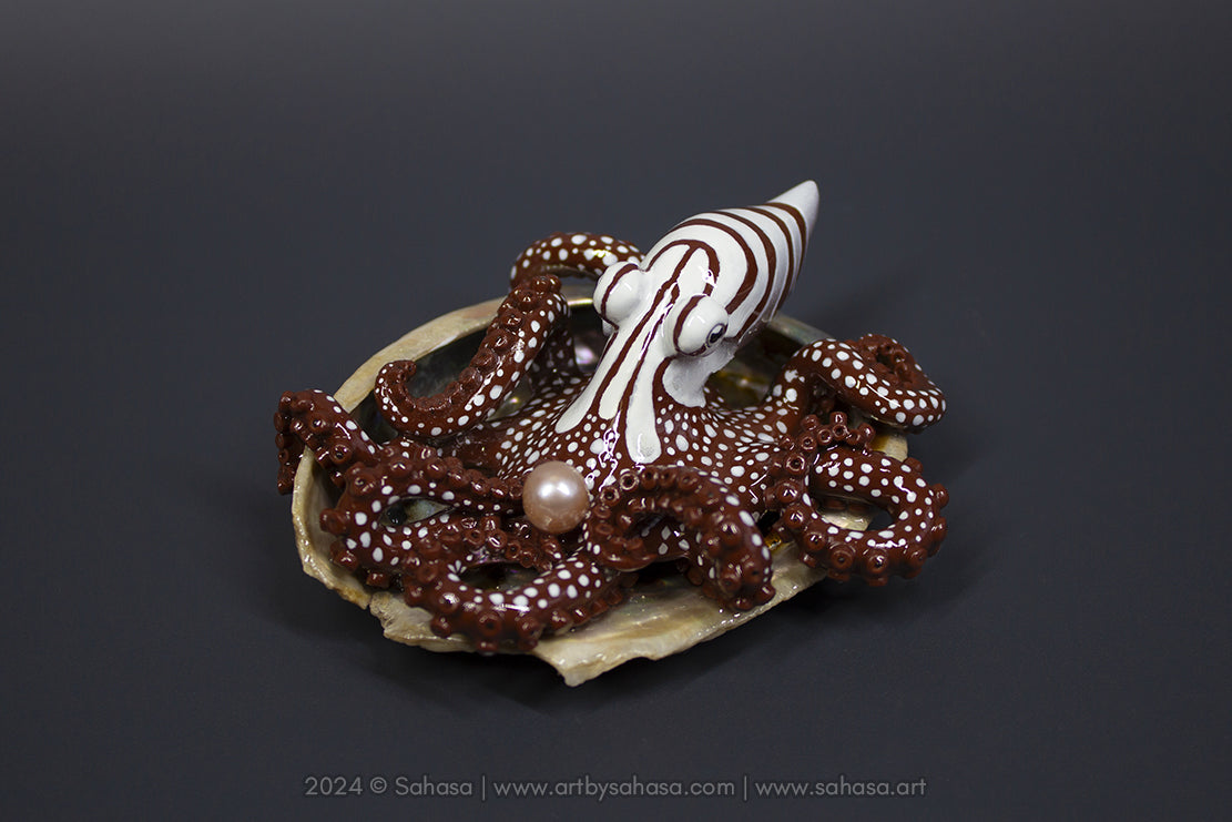 ROXY - Shelltopus (Large) - OOAK Larger Pacific Striped Octopus Sculpture