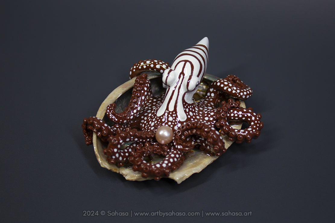 ROXY - Shelltopus (Large) - OOAK Larger Pacific Striped Octopus Sculpture