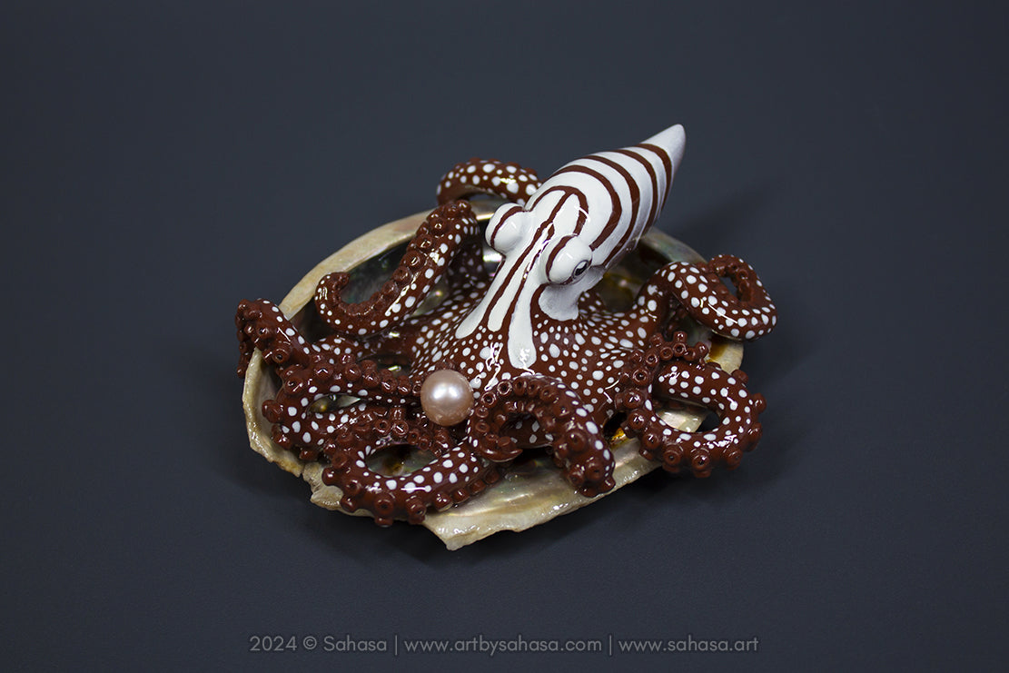 ROXY - Shelltopus (Large) - OOAK Larger Pacific Striped Octopus Sculpture