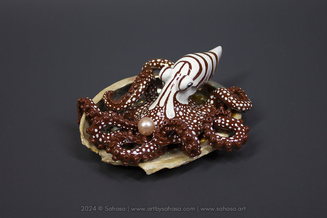 ROXY - Shelltopus (Large) - OOAK Larger Pacific Striped Octopus Sculpture