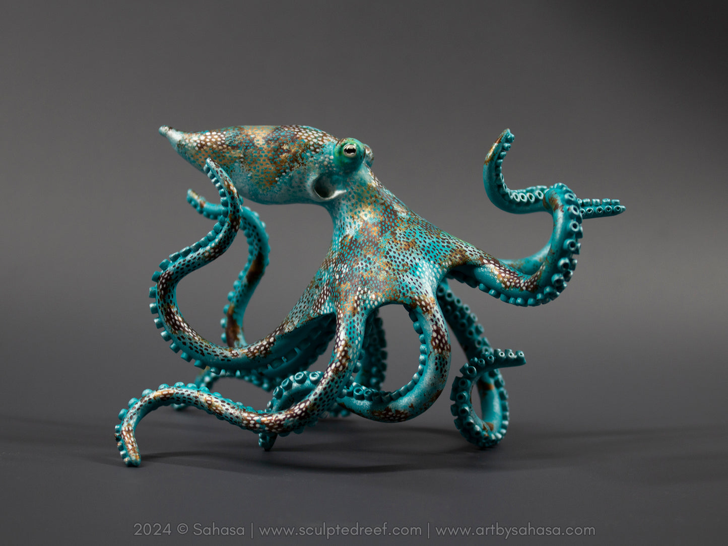 MELODY - 140 x 85 x 85mm - OOAK Caribbean Reef Octopus Sculpture