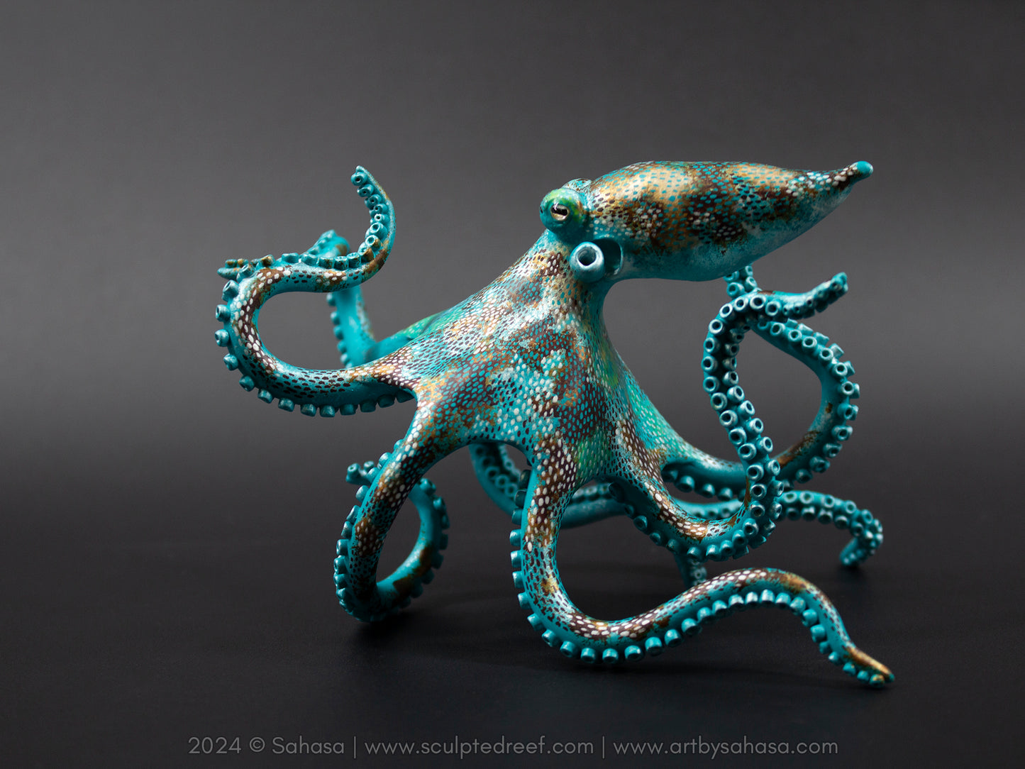 MELODY - 140 x 85 x 85mm - OOAK Caribbean Reef Octopus Sculpture