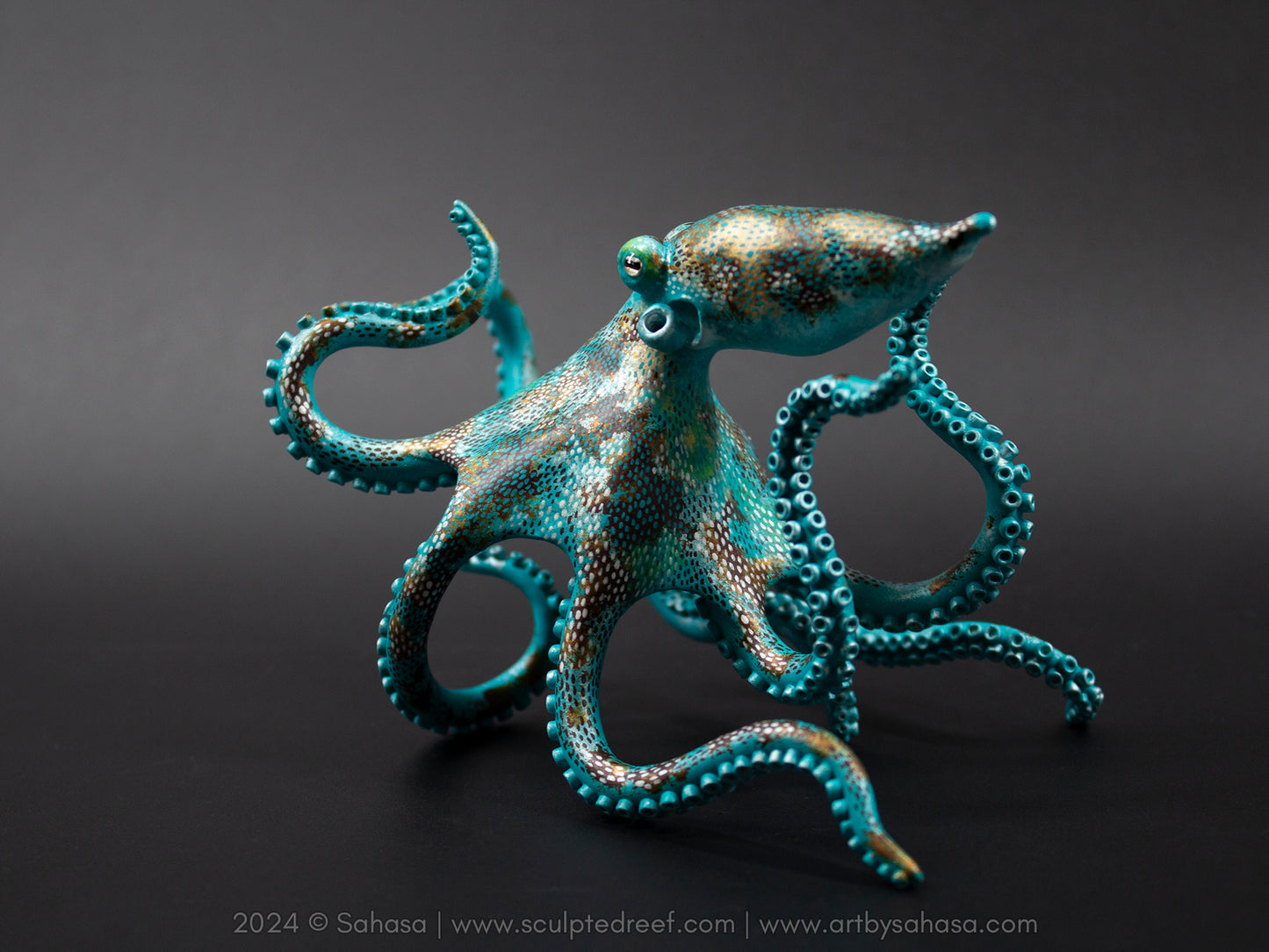 MELODY - 140 x 85 x 85mm - OOAK Caribbean Reef Octopus Sculpture