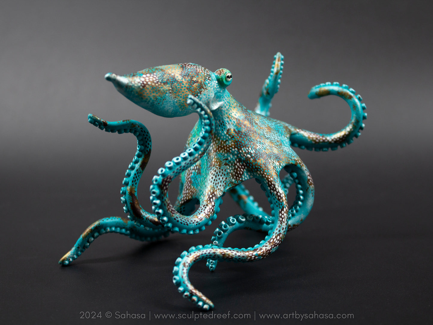 MELODY - 140 x 85 x 85mm - OOAK Caribbean Reef Octopus Sculpture