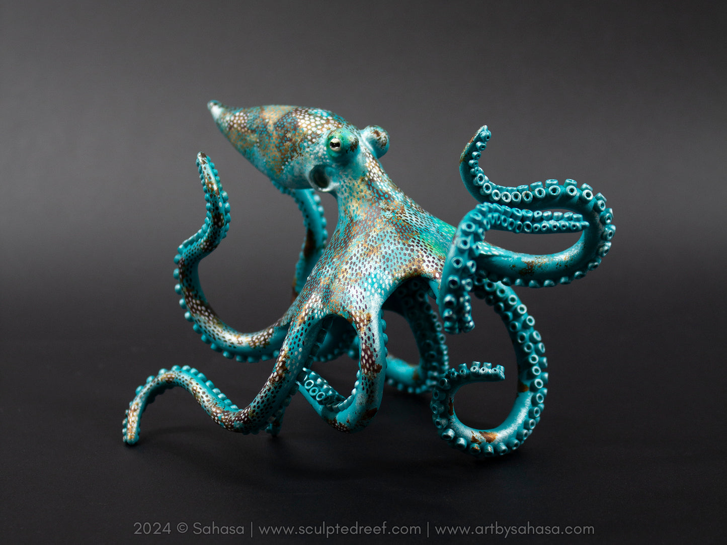 MELODY - 140 x 85 x 85mm - OOAK Caribbean Reef Octopus Sculpture