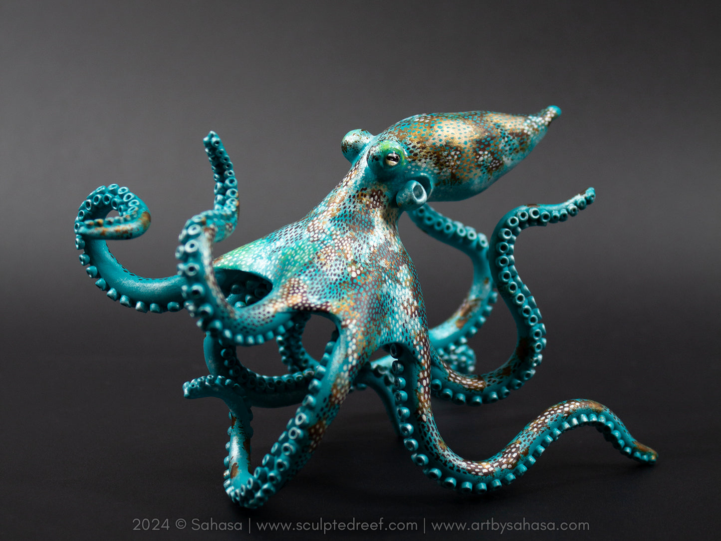 MELODY - 140 x 85 x 85mm - OOAK Caribbean Reef Octopus Sculpture