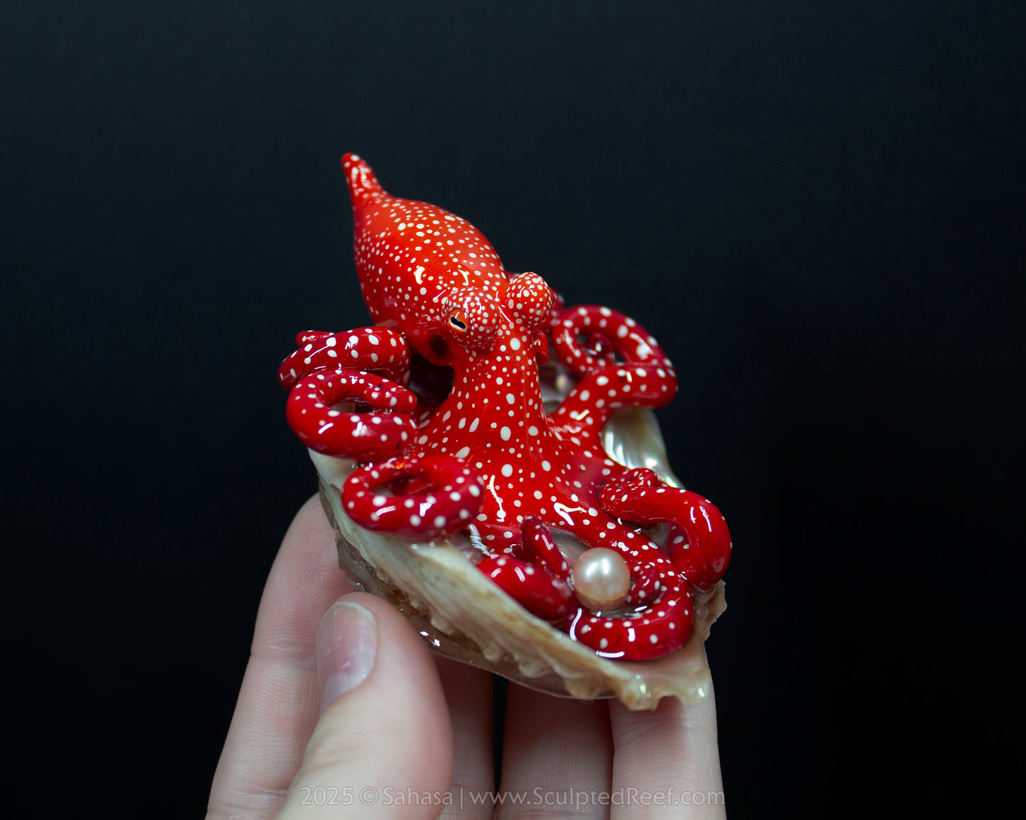 LUCIA - Shelltopus - OOAK Starry Night Octopus Sculpture