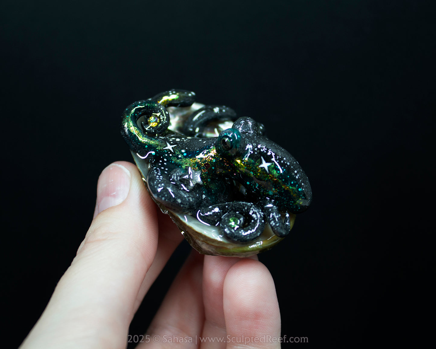 LIOR - Shelltopus (Medium) - OOAK Nebula Themed Octopus Sculpture