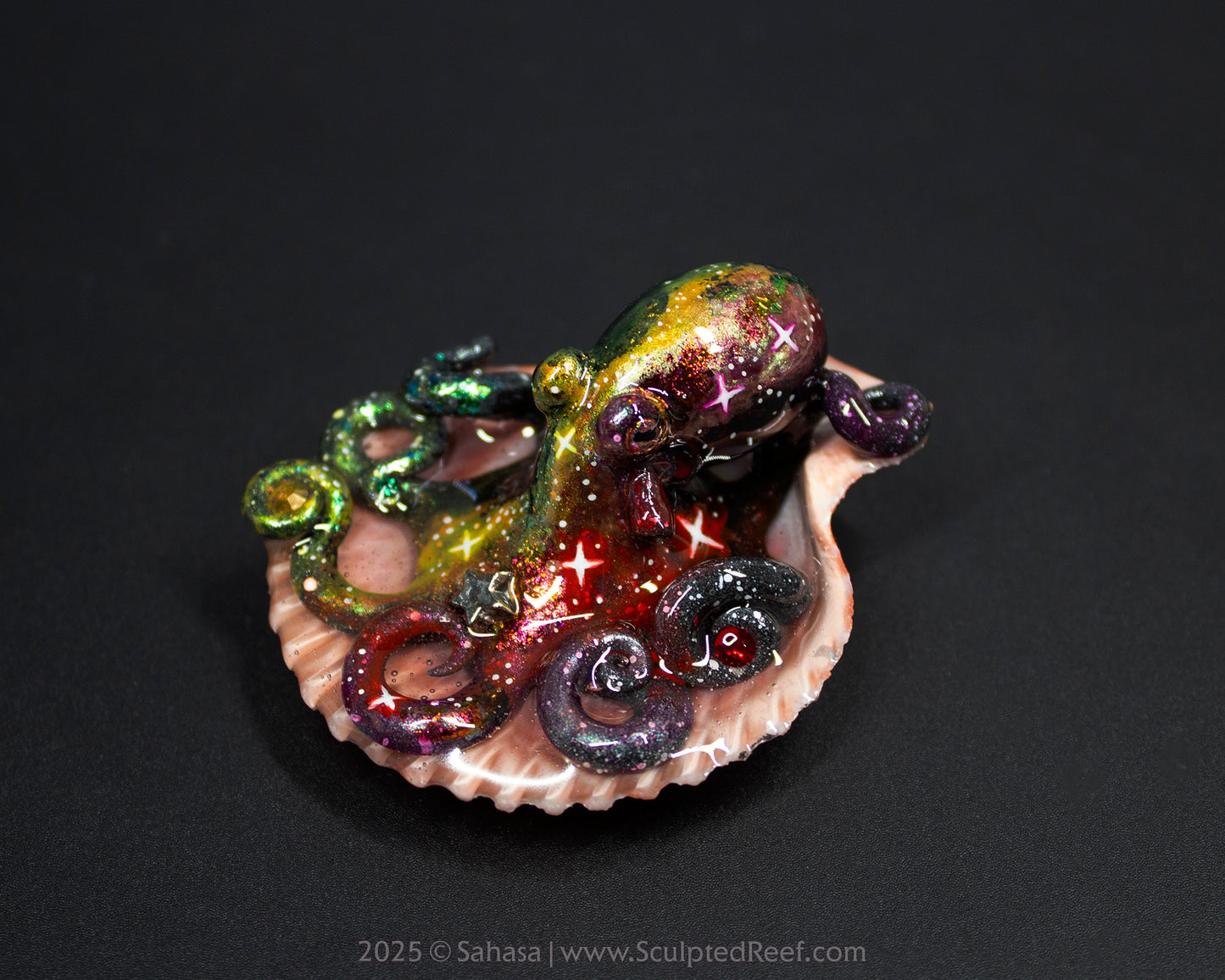 PHAEDRA - Shelltopus (Medium) - OOAK Nebula Themed Octopus Sculpture