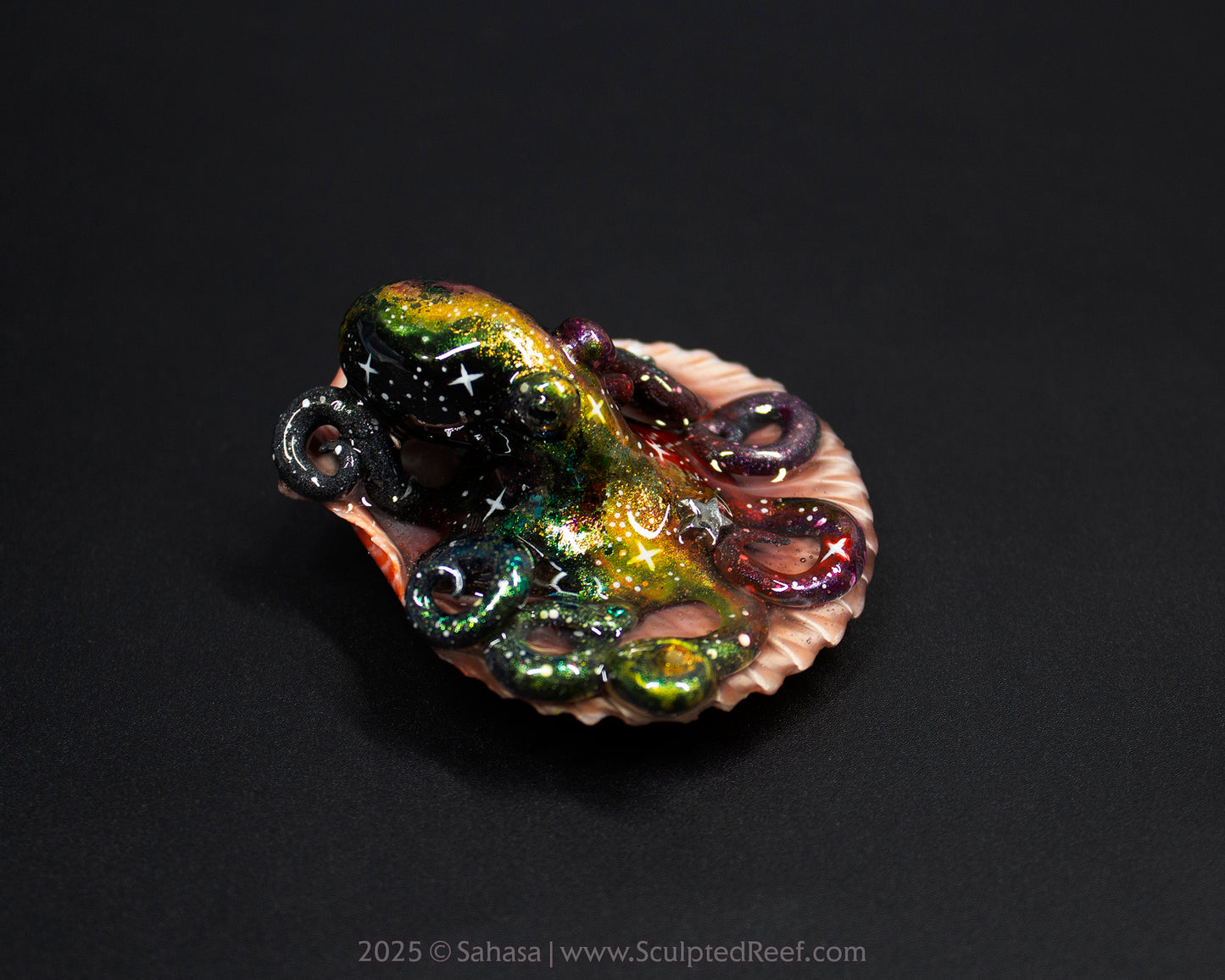 PHAEDRA - Shelltopus (Medium) - OOAK Nebula Themed Octopus Sculpture