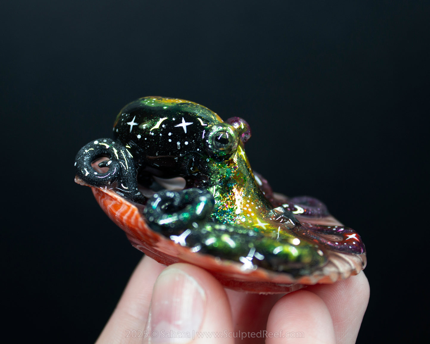 PHAEDRA - Shelltopus (Medium) - OOAK Nebula Themed Octopus Sculpture