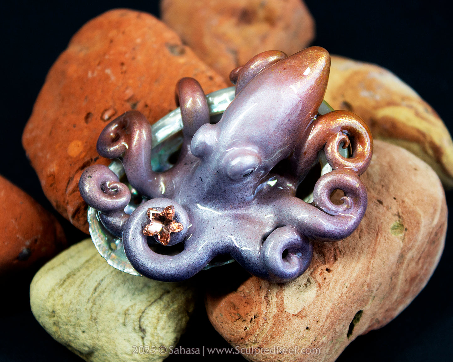 WILLA - Shelltopus (Baby) - OOAK Star Guardian Octopus Sculpture