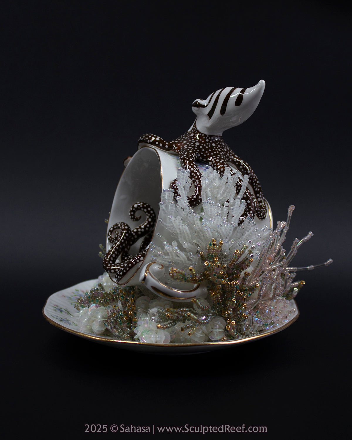 No.10 "Coral Garden" Sculpted Reef Series - Larger Pacific Striped Octopus Sculpture
