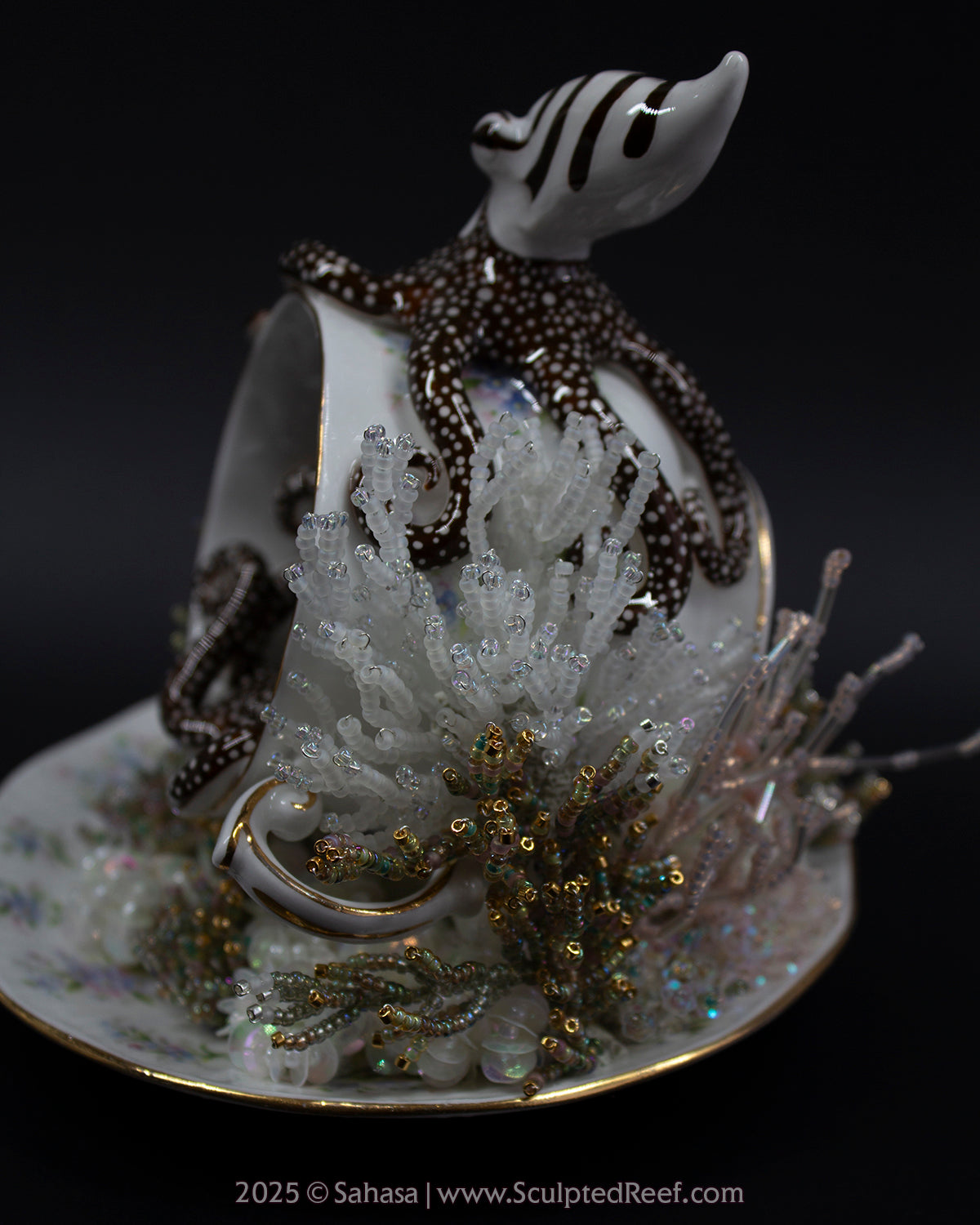 No.10 "Coral Garden" Sculpted Reef Series - Larger Pacific Striped Octopus Sculpture