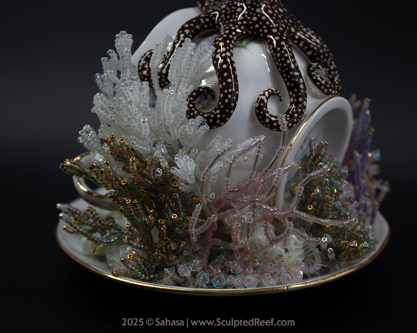 No.10 "Coral Garden" Sculpted Reef Series - Larger Pacific Striped Octopus Sculpture