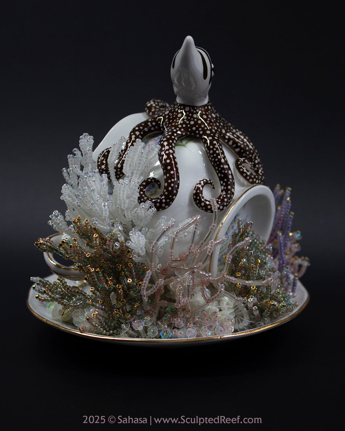 No.10 "Coral Garden" Sculpted Reef Series - Larger Pacific Striped Octopus Sculpture