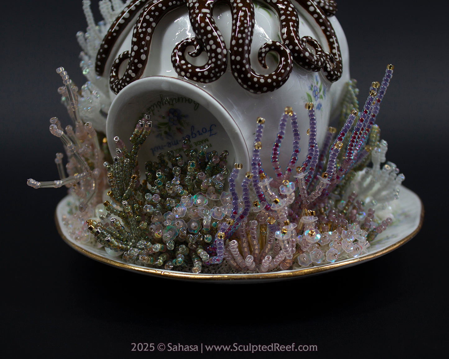 No.10 "Coral Garden" Sculpted Reef Series - Larger Pacific Striped Octopus Sculpture