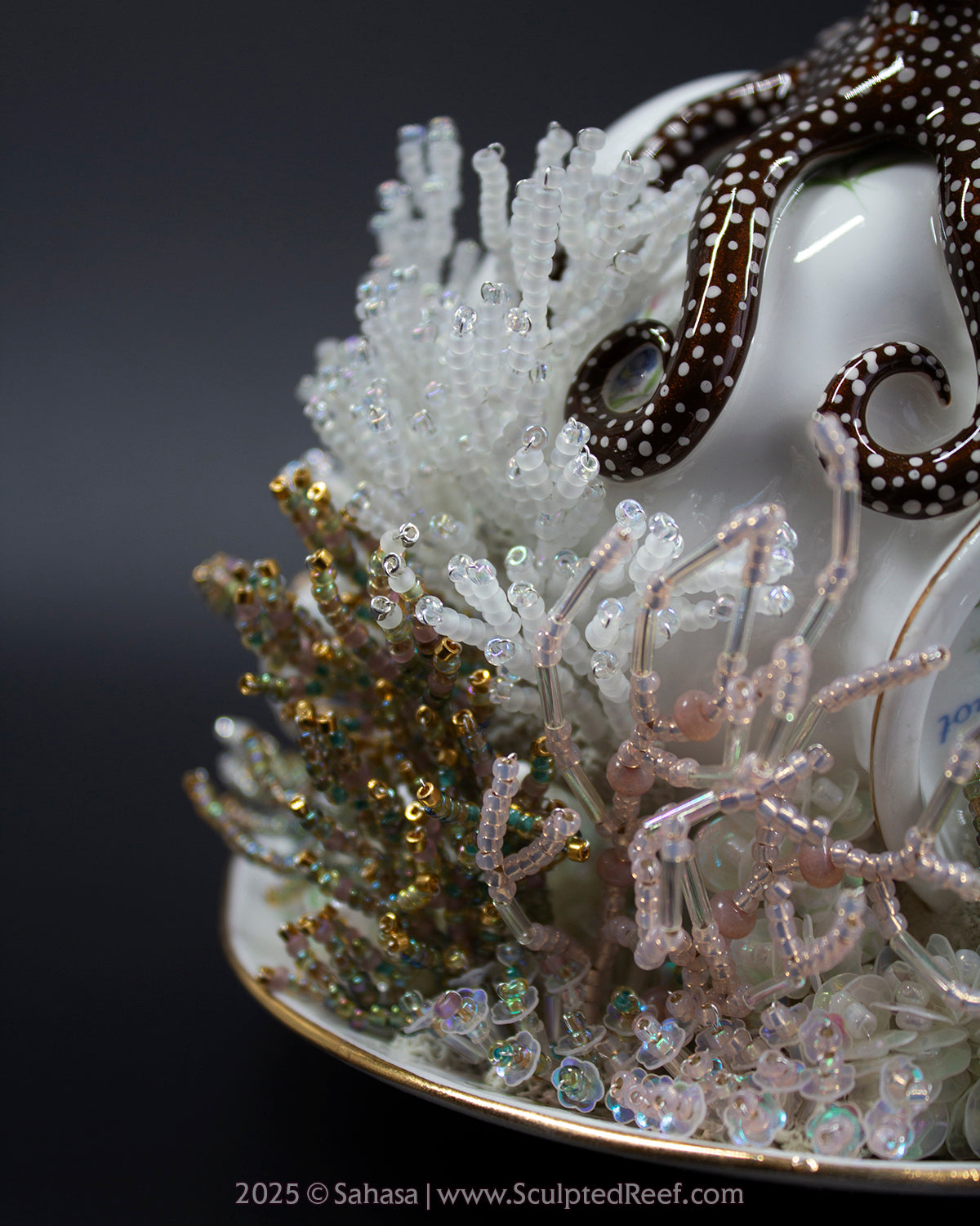 No.10 "Coral Garden" Sculpted Reef Series - Larger Pacific Striped Octopus Sculpture