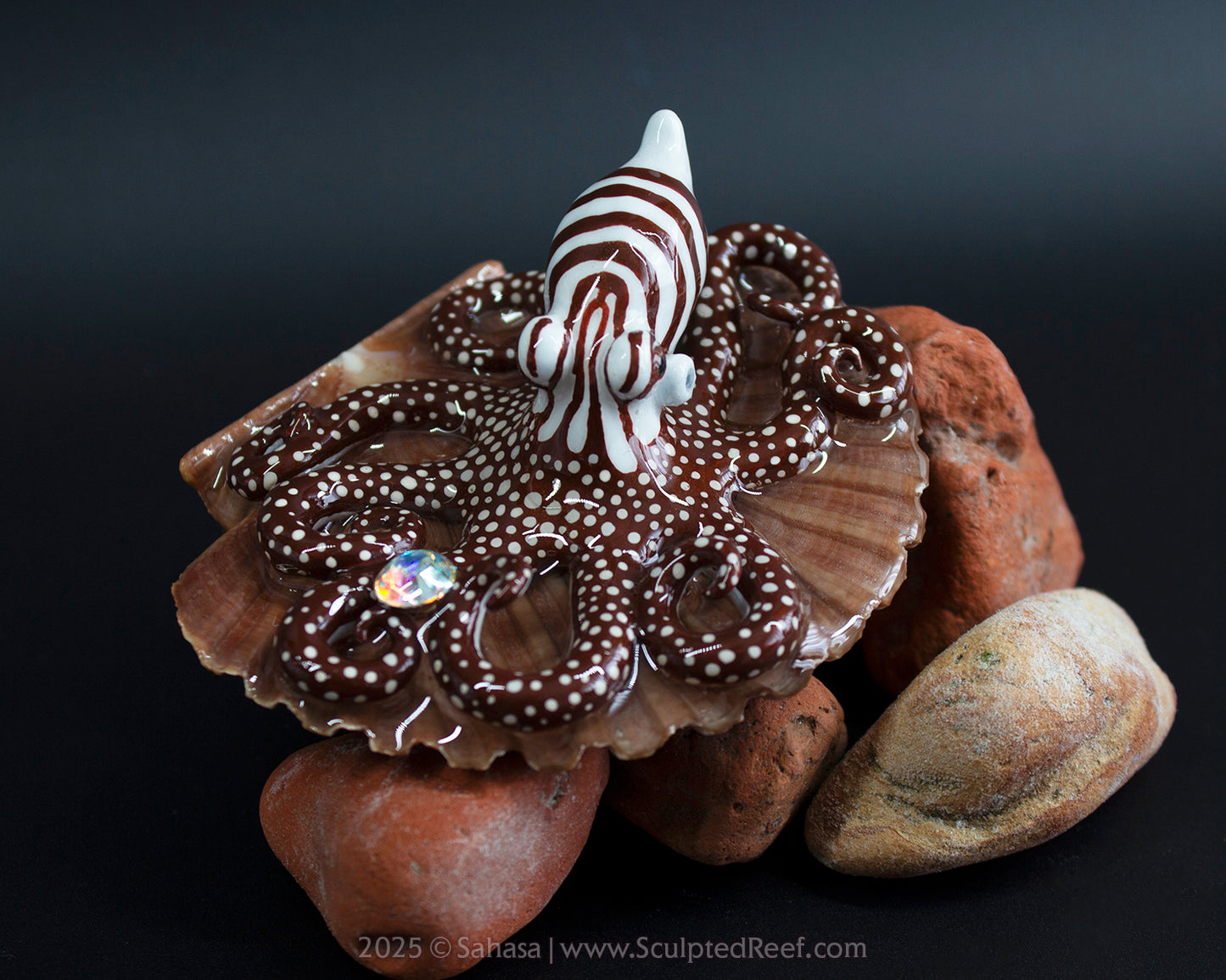CALLAHAN - Shelltopus - OOAK Larger Pacific Striped Octopus Sculpture