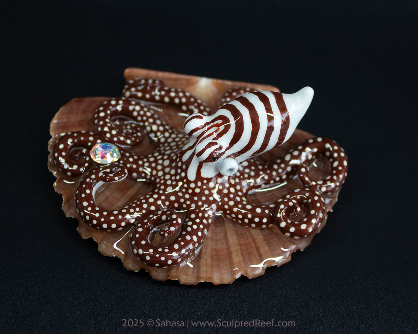 CALLAHAN - Shelltopus - OOAK Larger Pacific Striped Octopus Sculpture