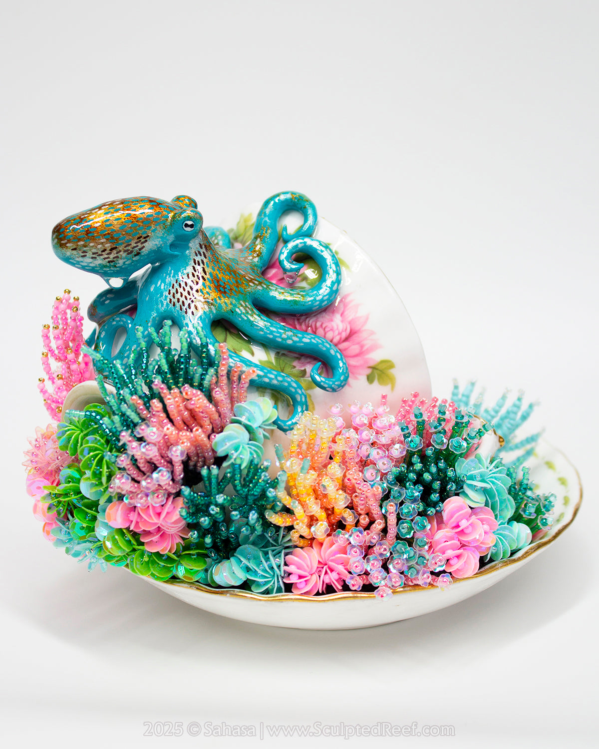 No.12 "Reef Dreams VI" Sculpted Reef Series - Caribbean Reef Octopus Sculpture