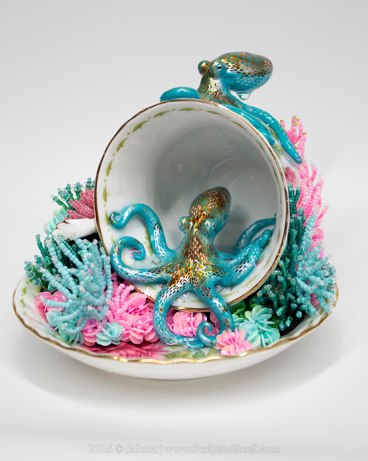 No.12 "Reef Dreams VI" Sculpted Reef Series - Caribbean Reef Octopus Sculpture