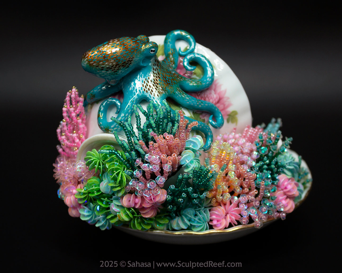 No.12 "Reef Dreams VI" Sculpted Reef Series - Caribbean Reef Octopus Sculpture