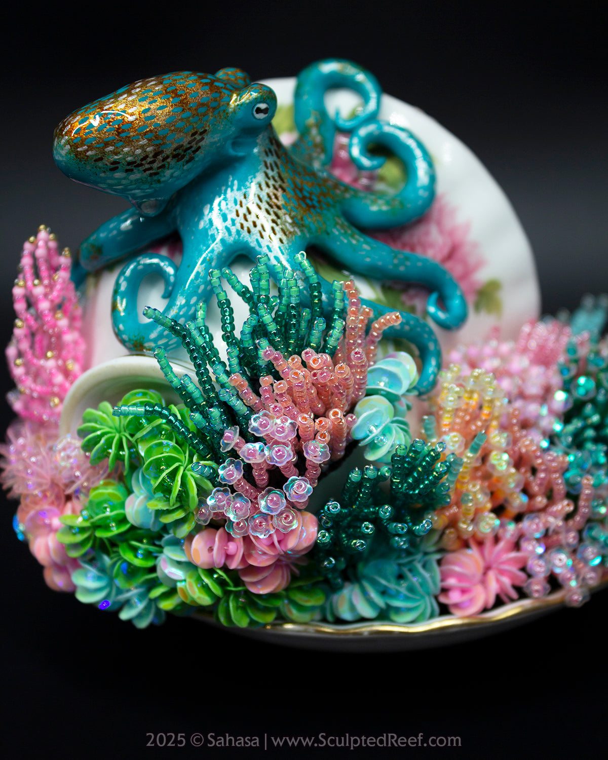 No.12 "Reef Dreams VI" Sculpted Reef Series - Caribbean Reef Octopus Sculpture