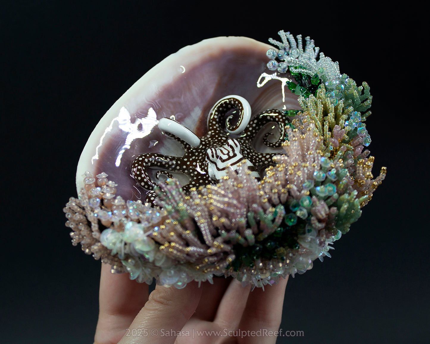 No.16 "Jewel" Sculpted Reef Series - Larger Pacific Striped Octopus Sculpture