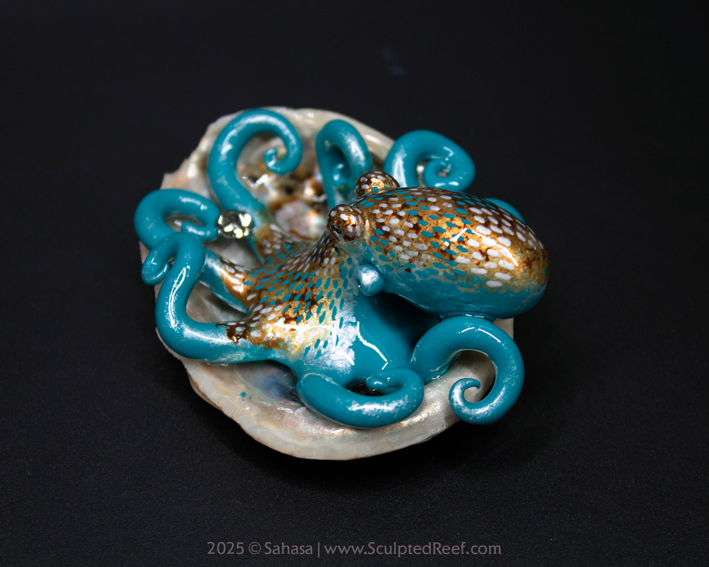 CALLIOPE - Shelltopus - OOAK Caribbean Reef Octopus Sculpture