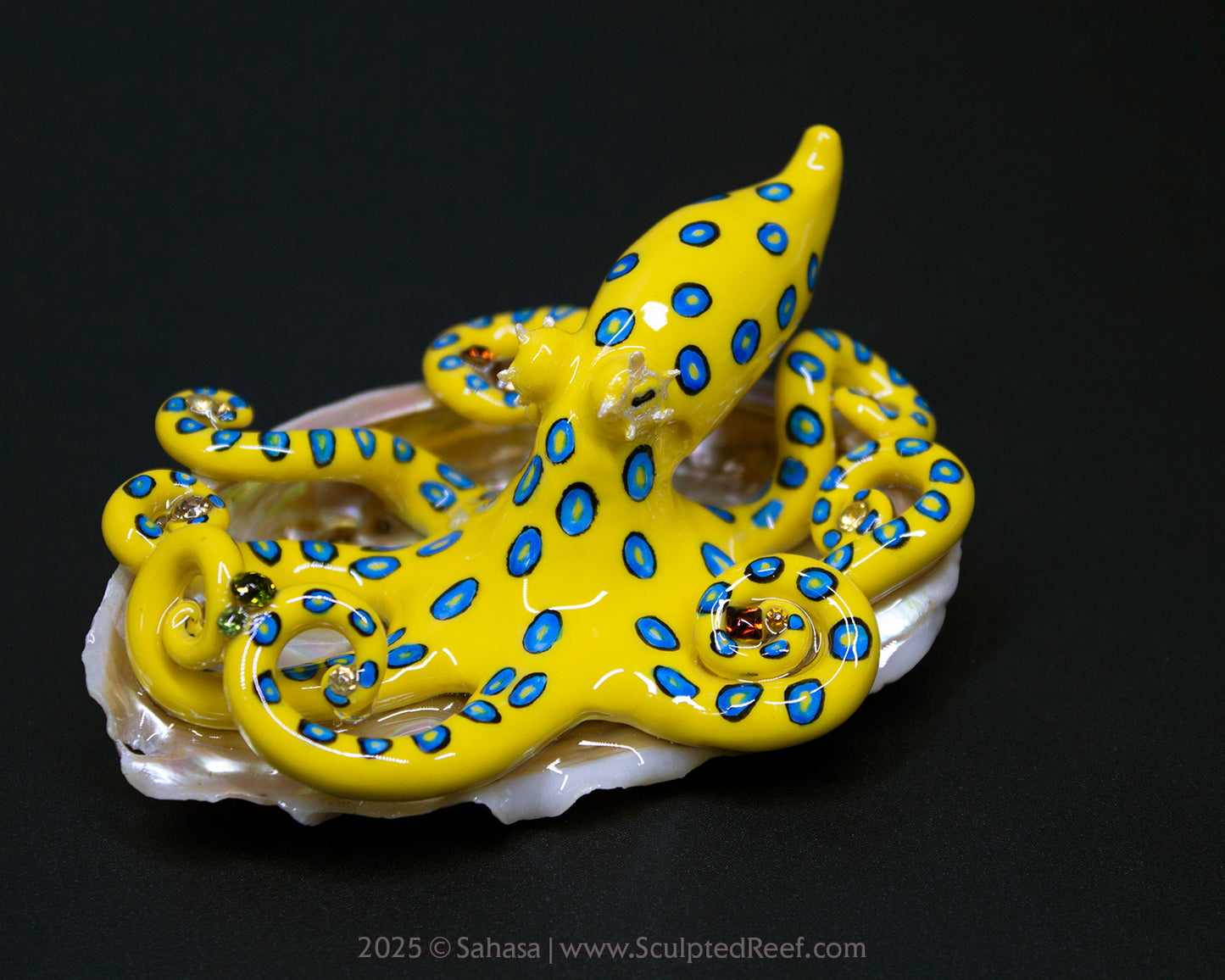 ZANTHA - Shelltopus - OOAK Blue Ringed Octopus Sculpture