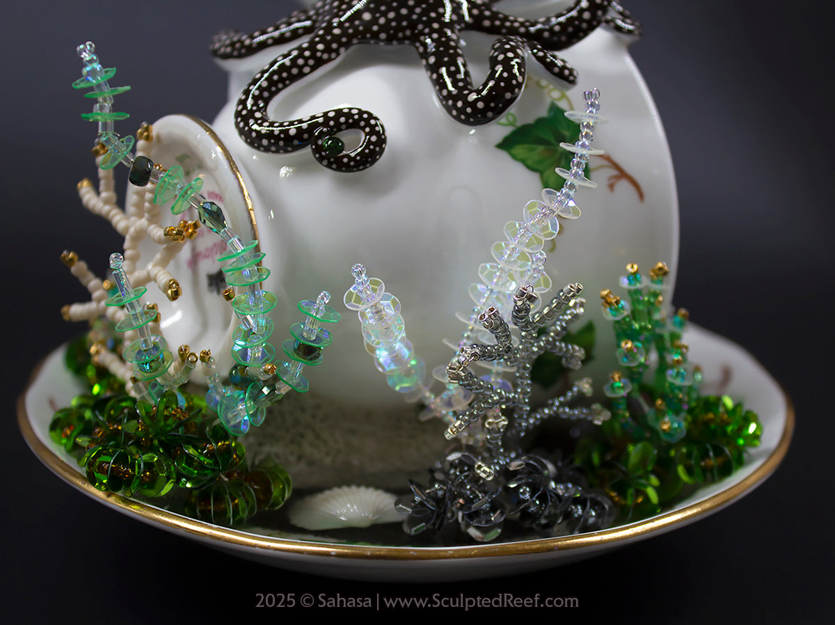 No.5 "A COZY DEN III" - Sculpted Reef Series - Larger Pacific Striped Octopus Sculpture