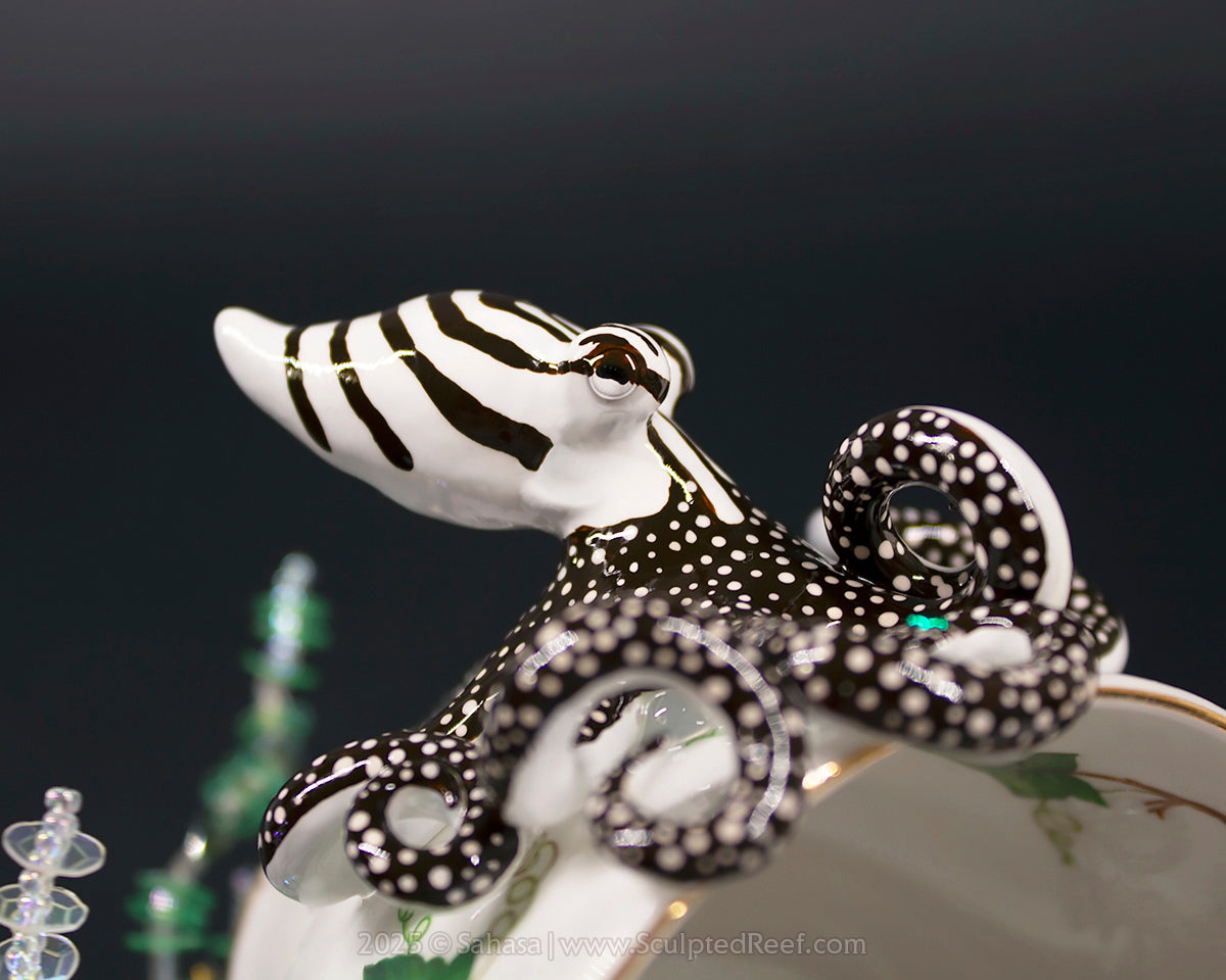 No.5 "A COZY DEN III" - Sculpted Reef Series - Larger Pacific Striped Octopus Sculpture