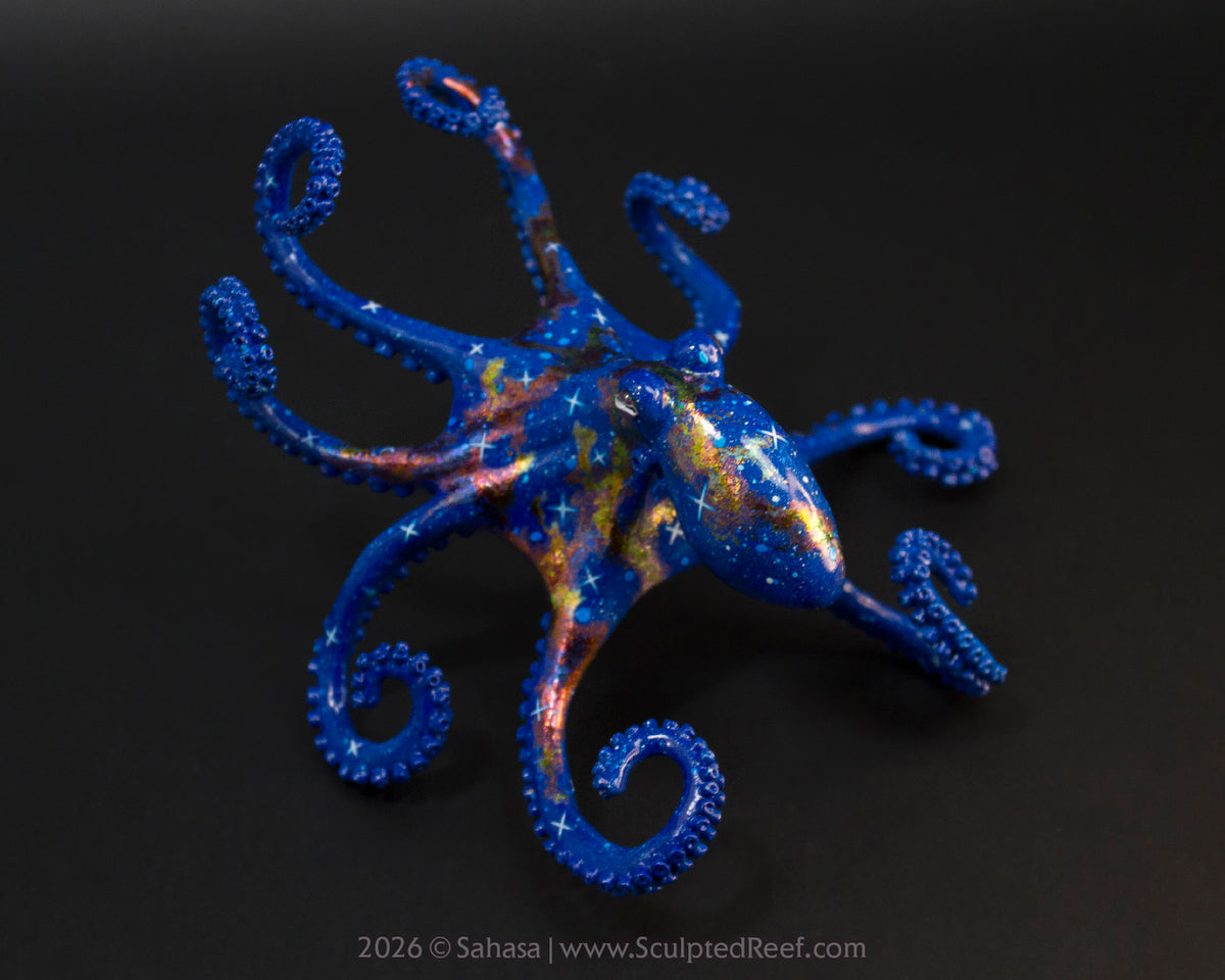 ANDROMEDA - 120 x 125 x 80mm - OOAK Nebula Octopus Sculpture