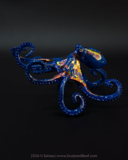 ANDROMEDA - 120 x 125 x 80mm - OOAK Nebula Octopus Sculpture