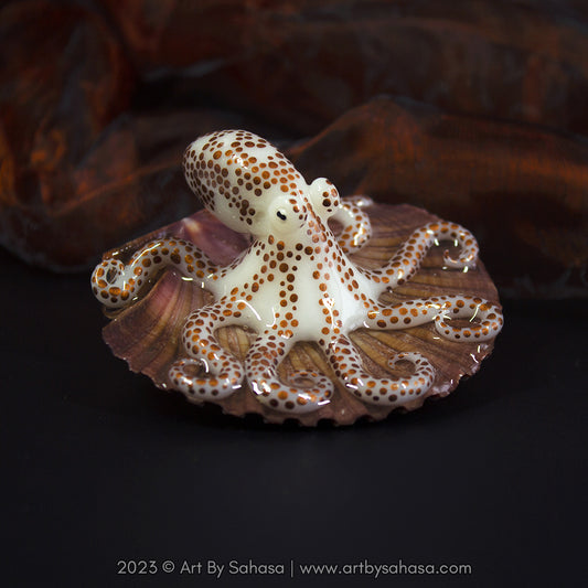 HELENA - Shelltopus - OOAK Baby Giant Pacific Octopus Sculpture