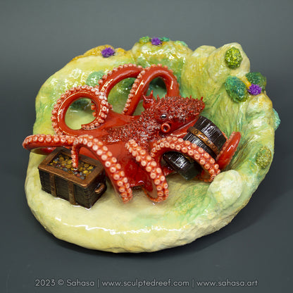 GIANT PACIFIC OCTOPUS - 145 x 145 x 60mm - Giant Pacific Octopus Sculpture