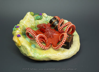 GIANT PACIFIC OCTOPUS - 145 x 145 x 60mm - Giant Pacific Octopus Sculpture