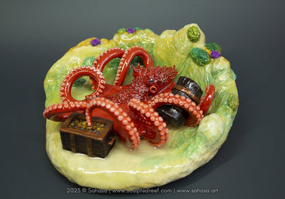 GIANT PACIFIC OCTOPUS - 145 x 145 x 60mm - Giant Pacific Octopus Sculpture