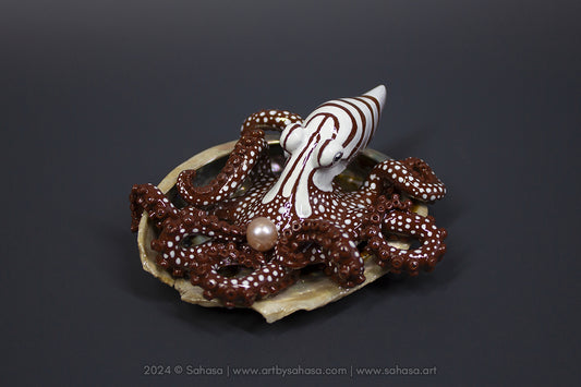 ROXY - Shelltopus (Large) - OOAK Larger Pacific Striped Octopus Sculpture