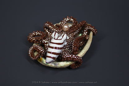 ROXY - Shelltopus (Large) - OOAK Larger Pacific Striped Octopus Sculpture