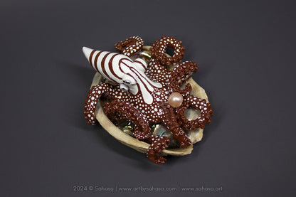 ROXY - Shelltopus (Large) - OOAK Larger Pacific Striped Octopus Sculpture