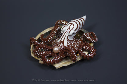 ROXY - Shelltopus (Large) - OOAK Larger Pacific Striped Octopus Sculpture