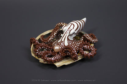 ROXY - Shelltopus (Large) - OOAK Larger Pacific Striped Octopus Sculpture