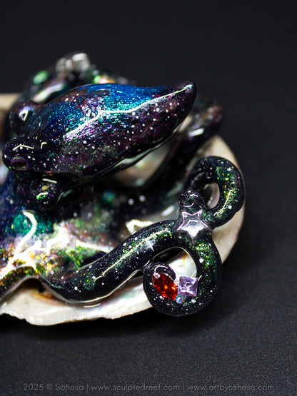 SIRIUS - Shelltopus (Large) - OOAK Nebula Octopus Sculpture