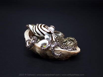 CALLISTO - Shelltopus (Large) - OOAK Larger Pacific Striped Octopus Sculpture