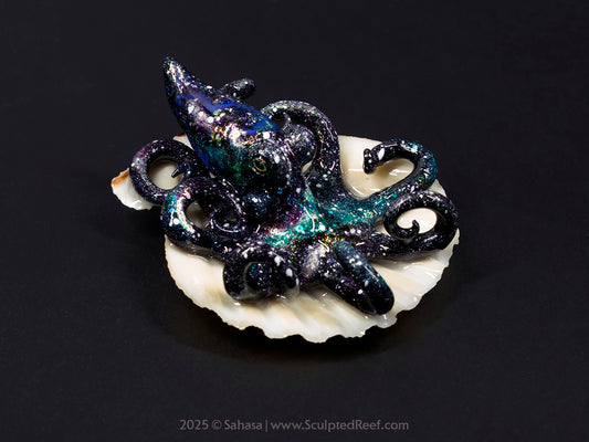 KHARI - Shelltopus (Medium) - OOAK Nebula Themed Octopus Sculpture